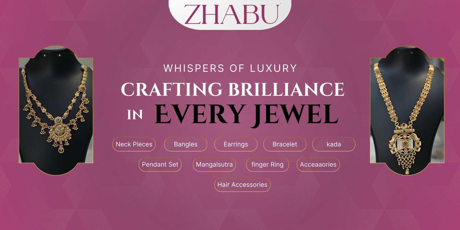 Green Gold Luxurious Jewelry Banner