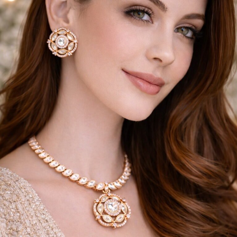 Gold-Plated Kundan Jewellery Set