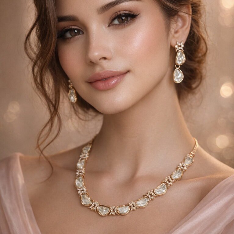 Gold-Plated Kundan Jewellery Set