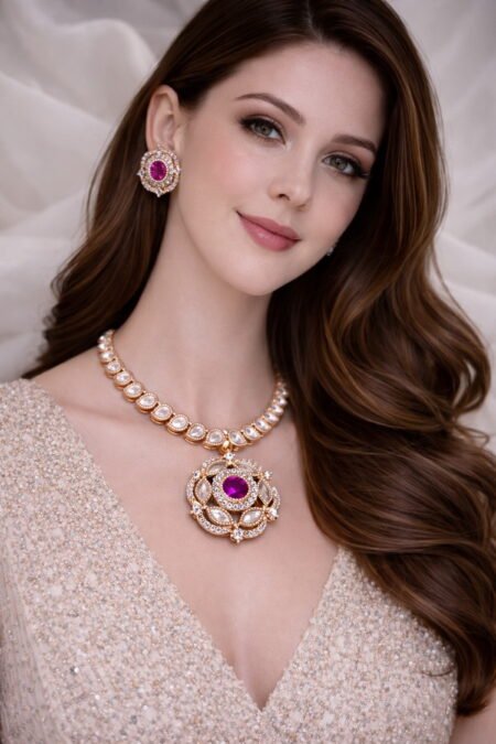 Gold-Plated Kundan Jewellery Set