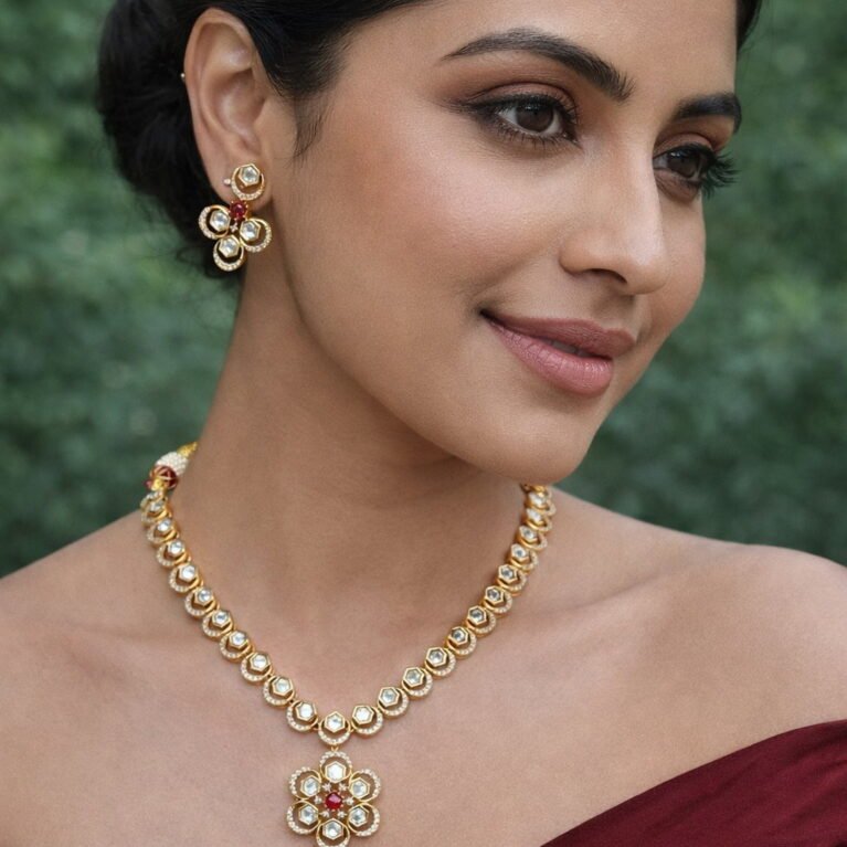 Gold-Plated Kundan Jewellery Set