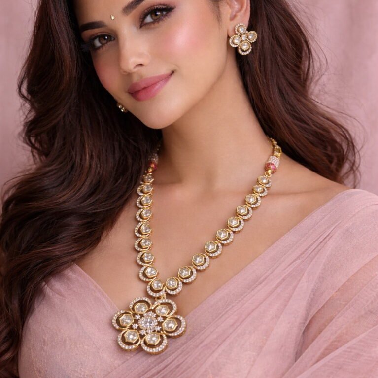 Gold-Plated Kundan Jewellery Set