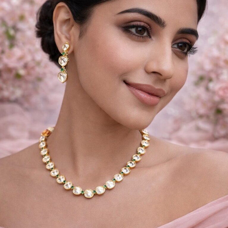 Gold-Plated Kundan Jewellery Set